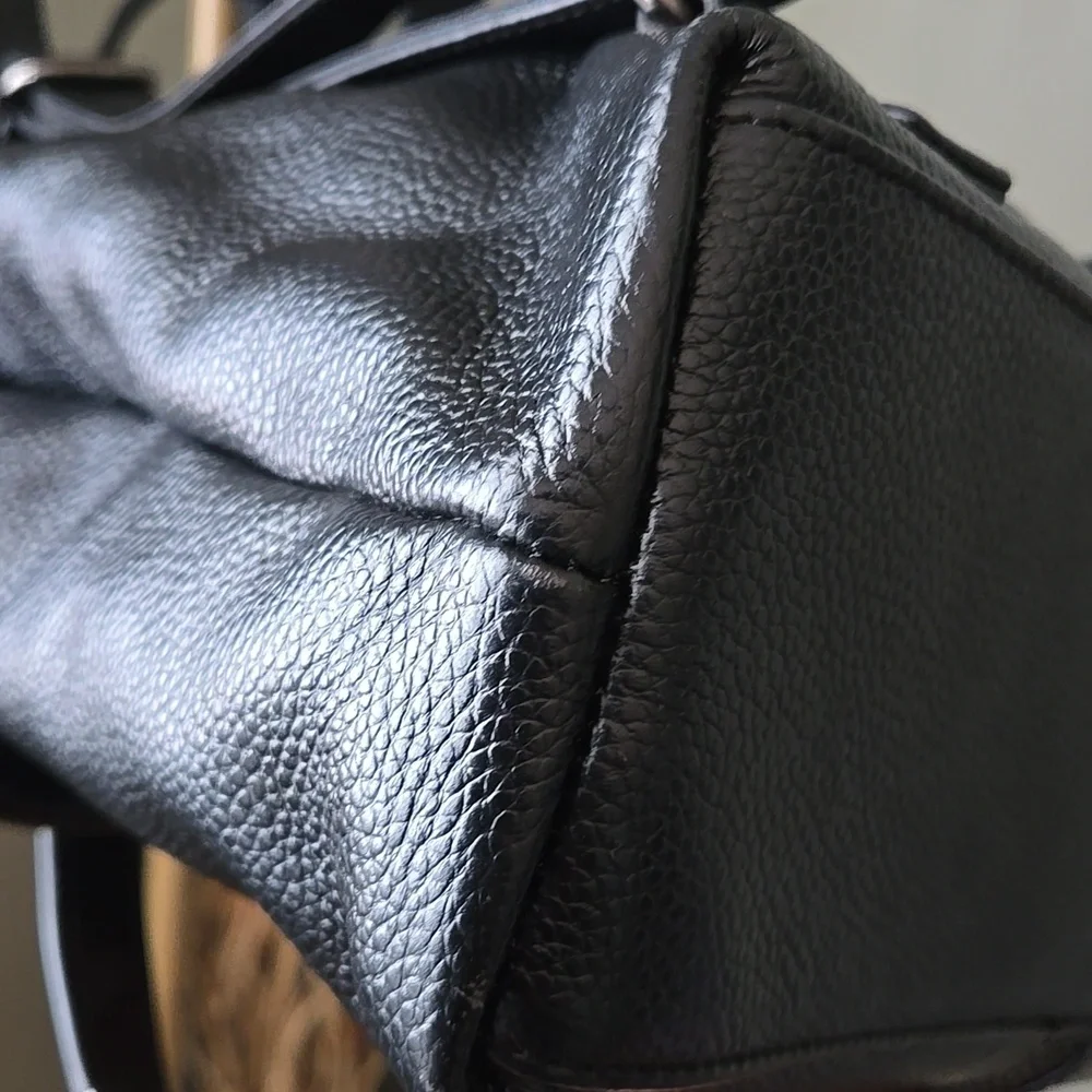 Black Woven Leather Cannci Backpack Bag